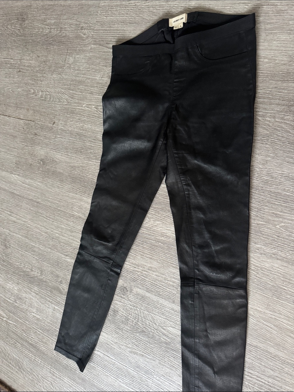 Helmut Lang Black Skinny Leather Pants